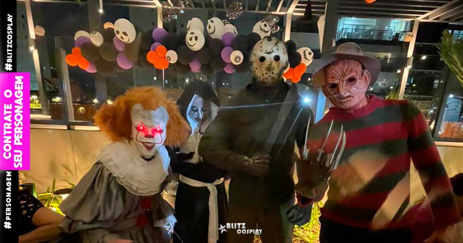 It, Jason, Freddy Krueger e Freira em festa de terror3